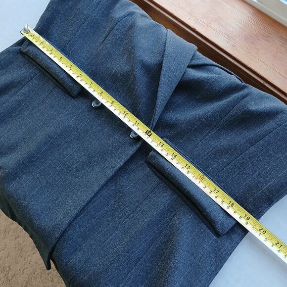 Apostrophe Petite Pinstripe Blazer Jacket 14P women double breasted real pockets - Picture 12 of 15